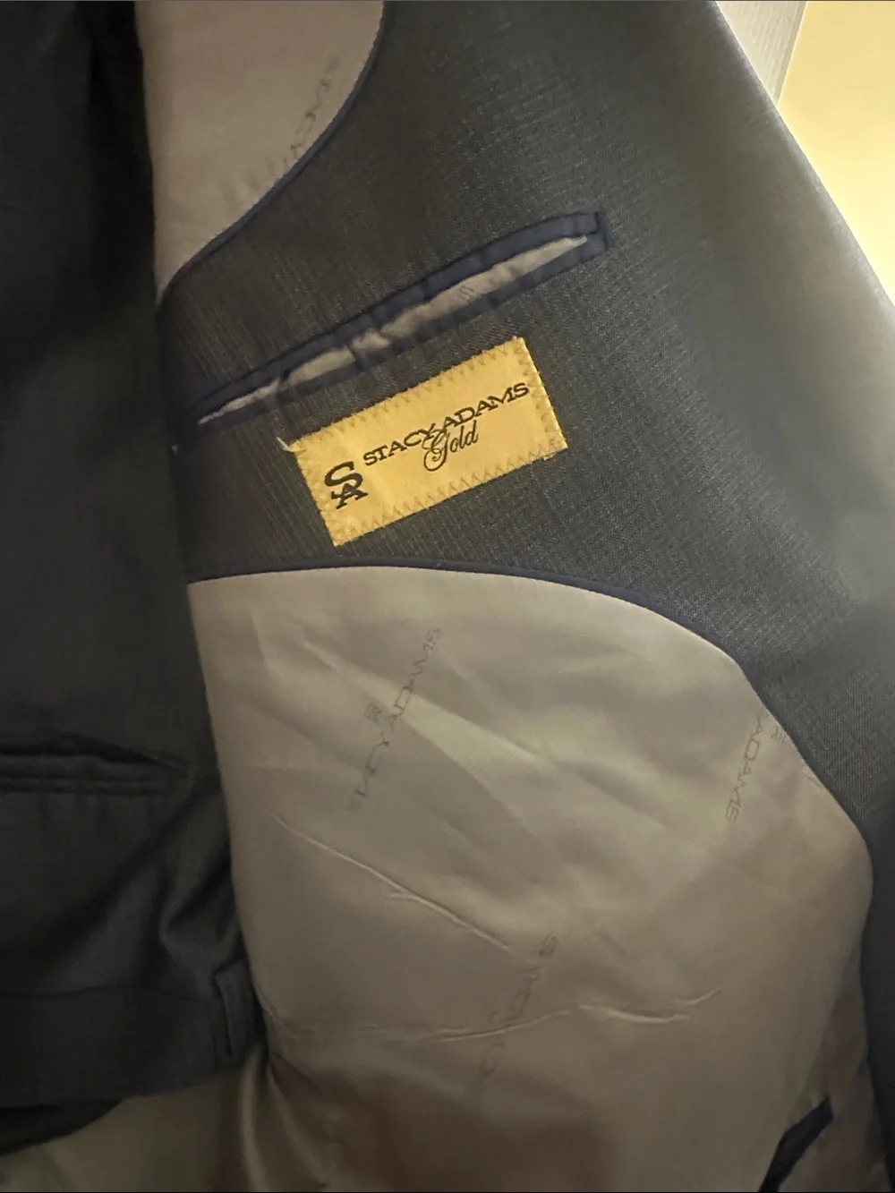 Stacy Adams Men's Dark Gray Two-Button Suit Jacket Jacket 50L Pants 42